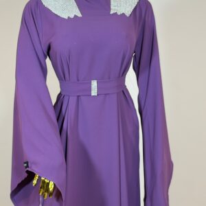 Light purple two-piece abaya front view