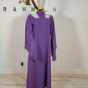 Light purple straight abaya full view