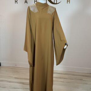 Russet two-piece abaya without belt view