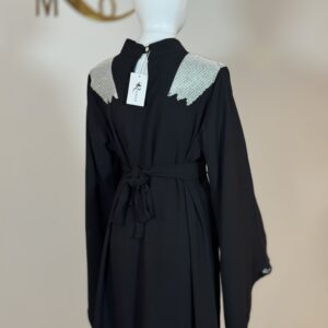 Black two-piece abaya back view