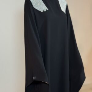 Black straight abaya side view